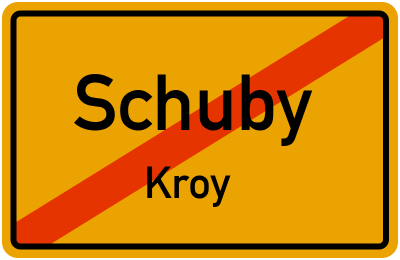 Ortsschild Schuby