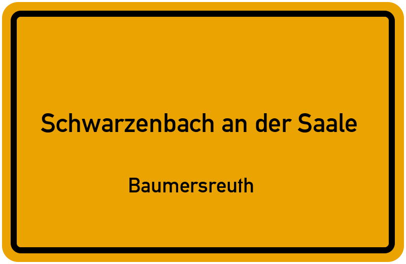 Ortsschild Schwarzenbach an der Saale
