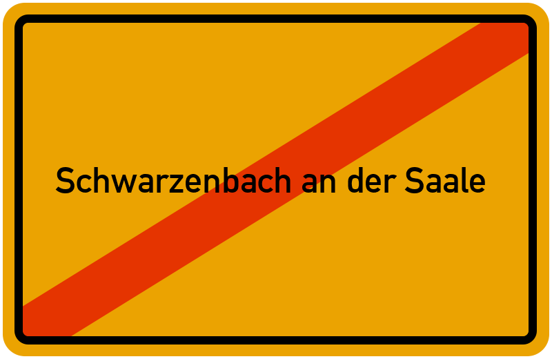 Ortsschild Schwarzenbach an der Saale