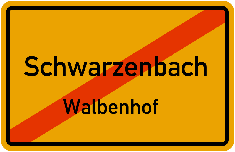 Ortsschild Schwarzenbach