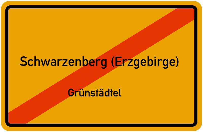 Ortsschild Schwarzenberg (Erzgebirge)