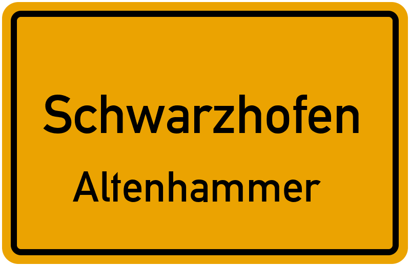 Ortsschild Schwarzhofen