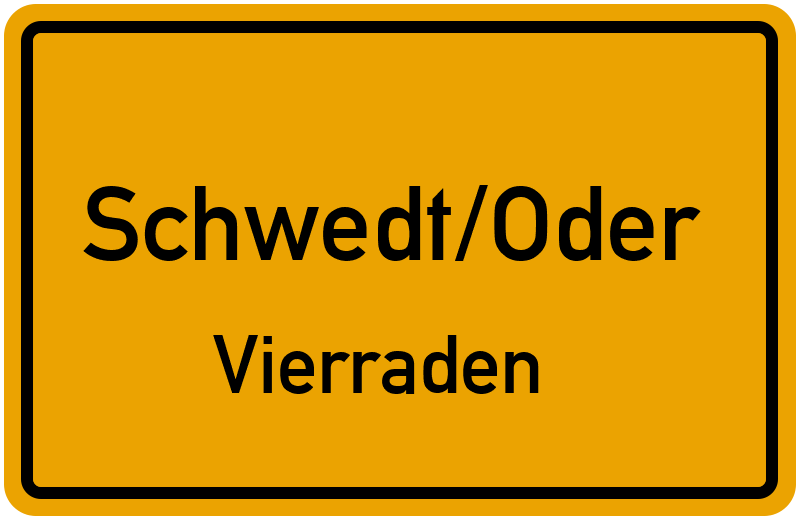 Ortsschild Schwedt/Oder
