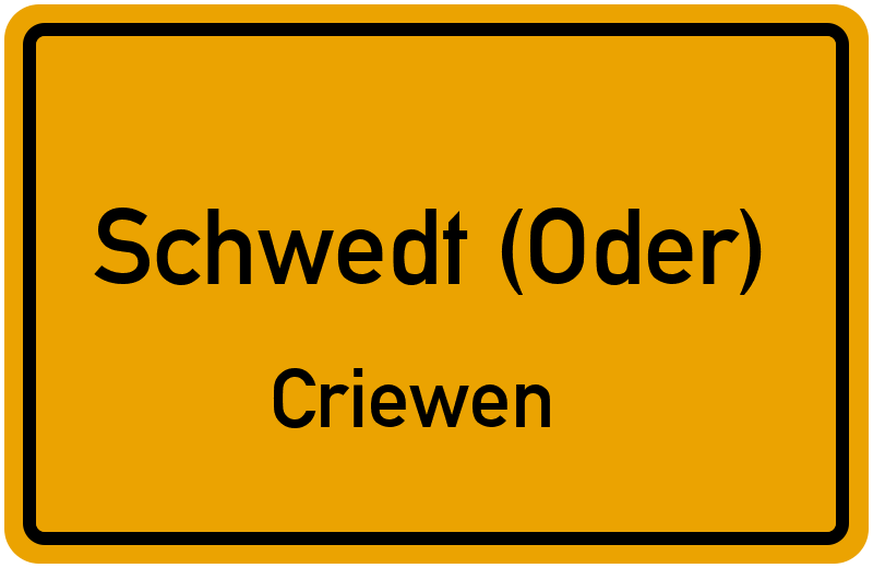 Ortsschild Schwedt (Oder)
