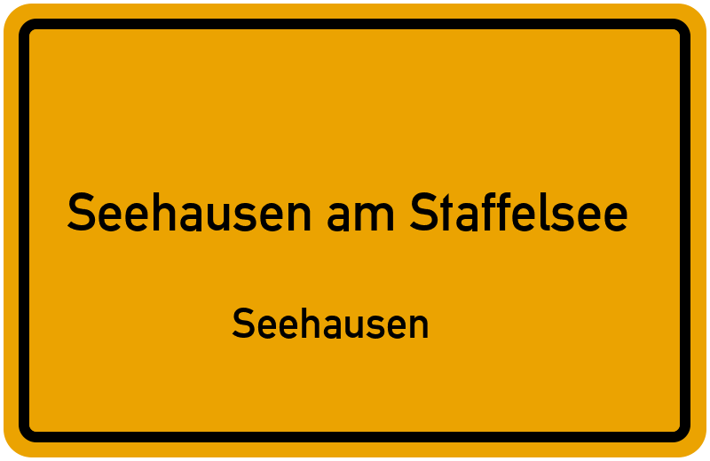 Ortsschild Seehausen am Staffelsee