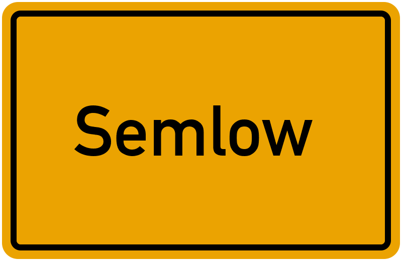 Ortsschild Semlow