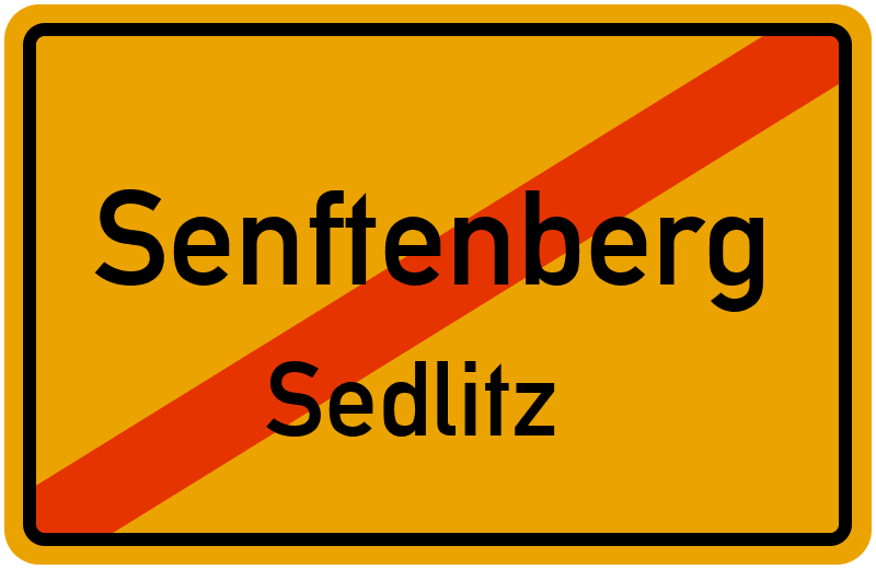 Ortsschild Senftenberg