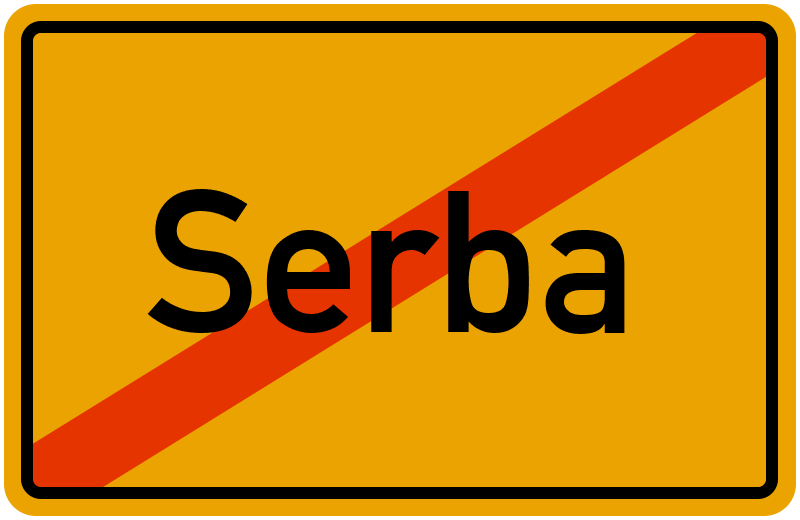 Ortsschild Serba