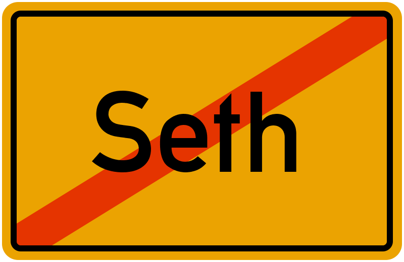 Ortsschild Seth