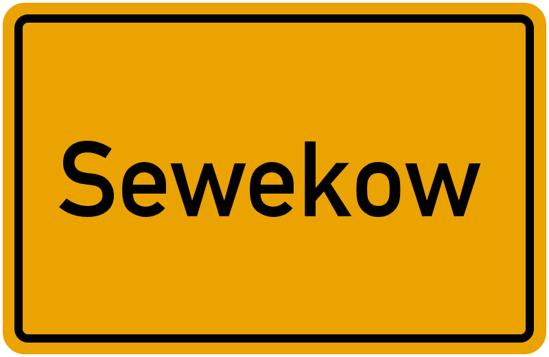 Ortsschild Sewekow