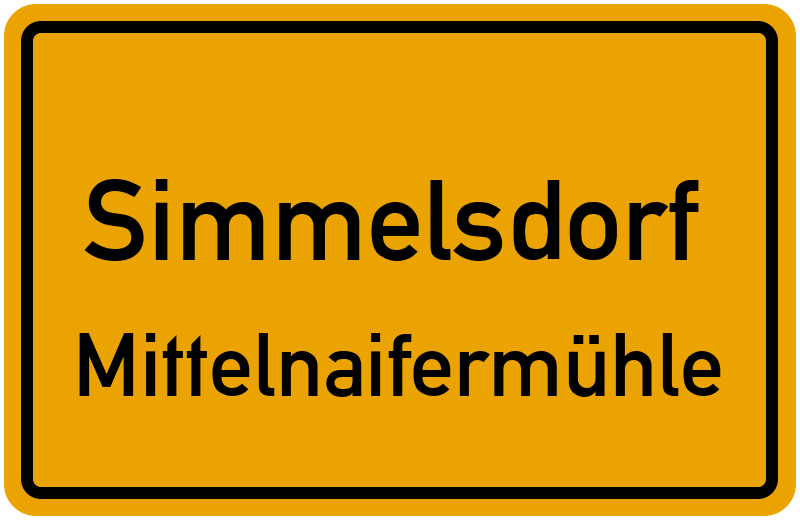 Ortsschild Simmelsdorf
