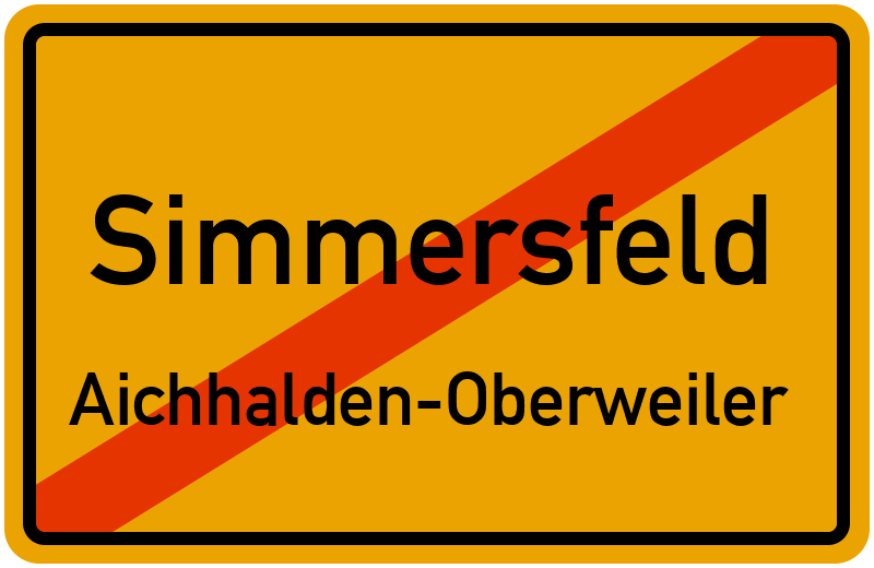 Ortsschild Simmersfeld