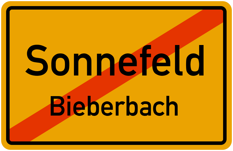Ortsschild Sonnefeld