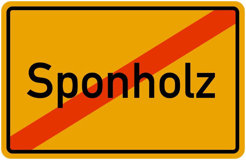 Ortsschild Sponholz