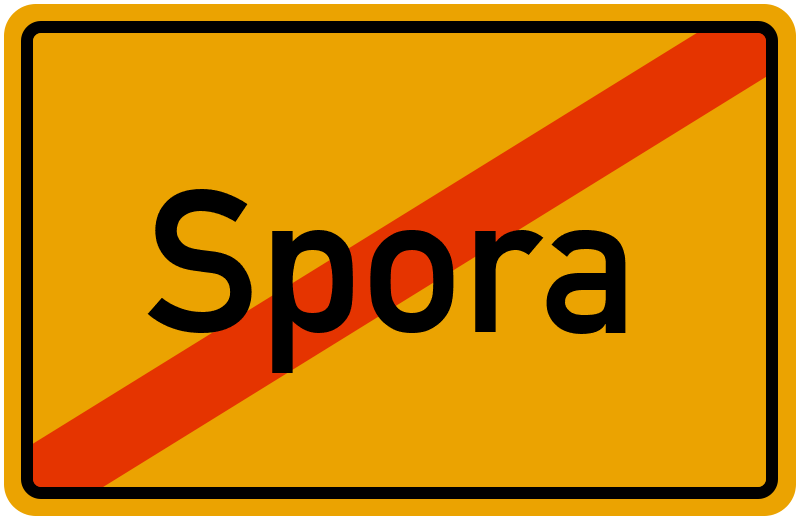Ortsschild Spora