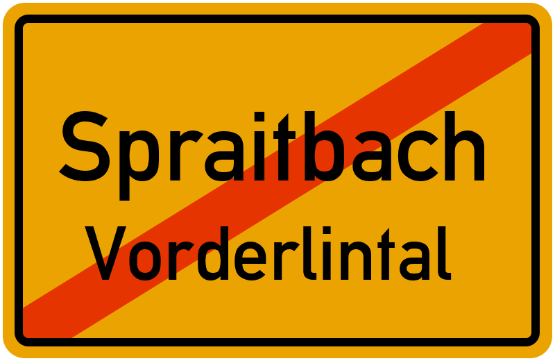 Ortsschild Spraitbach