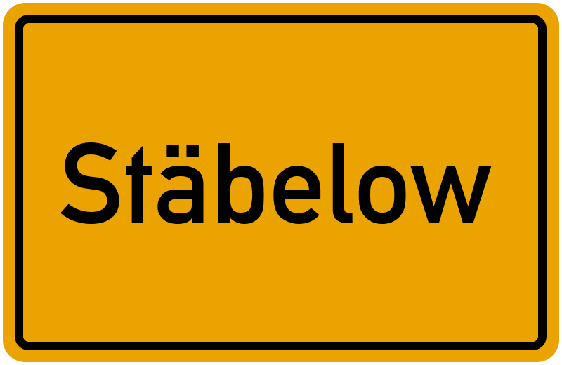 Ortsschild Stäbelow