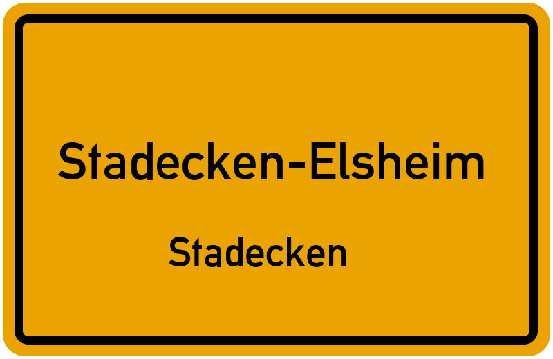 Ortsschild Stadecken-Elsheim