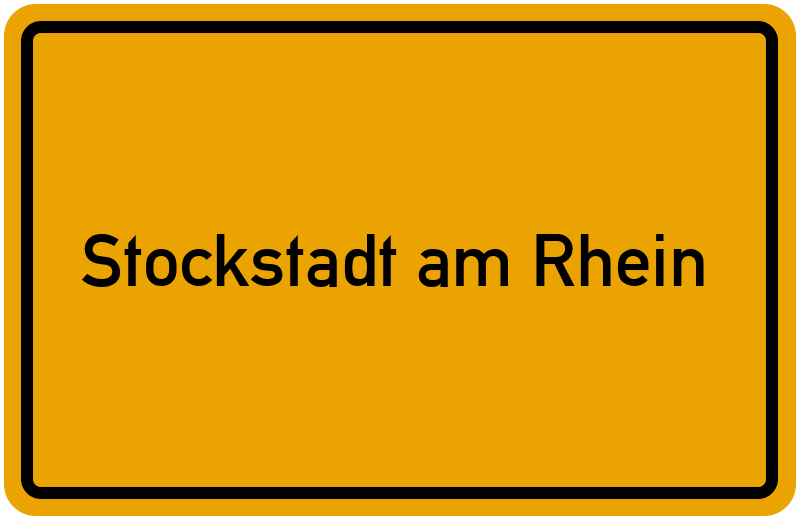 Ortsschild Stockstadt am Rhein