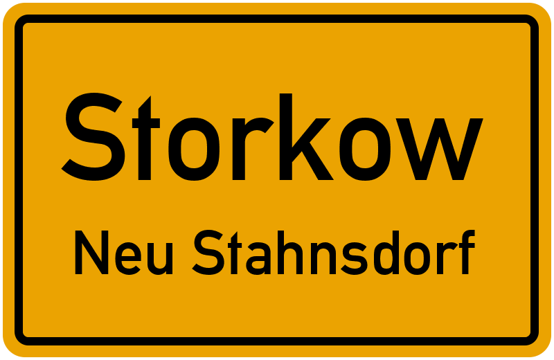 Ortsschild Storkow