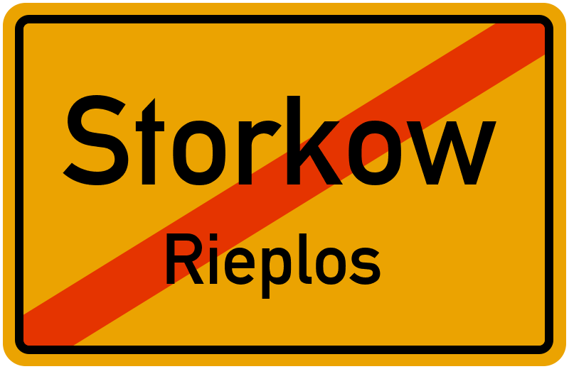 Ortsschild Storkow