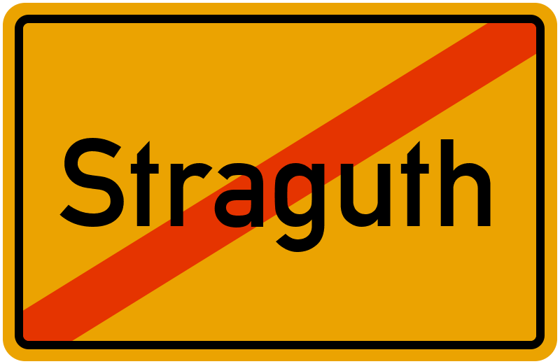 Ortsschild Straguth