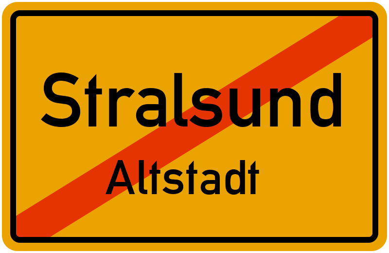 Ortsschild Stralsund