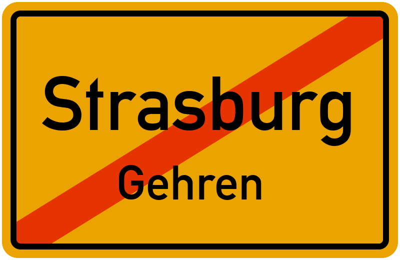Ortsschild Strasburg