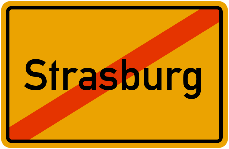 Ortsschild Strasburg