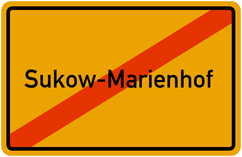 Ortsschild Sukow-Marienhof
