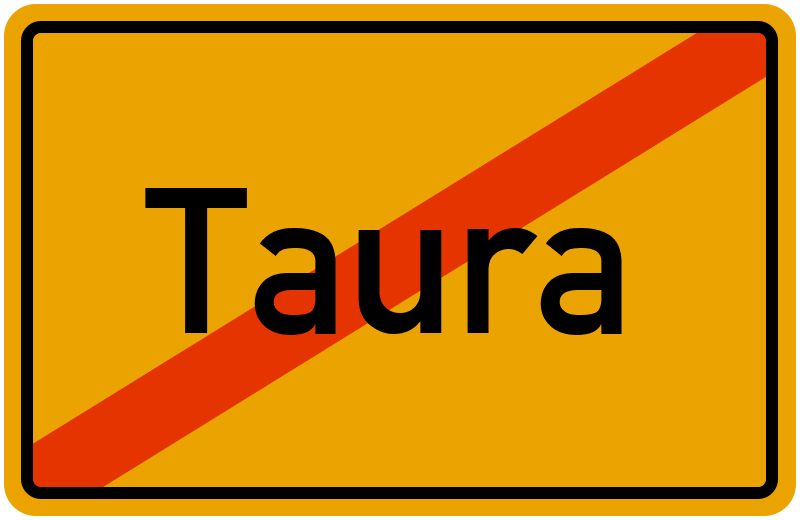 Ortsschild Taura