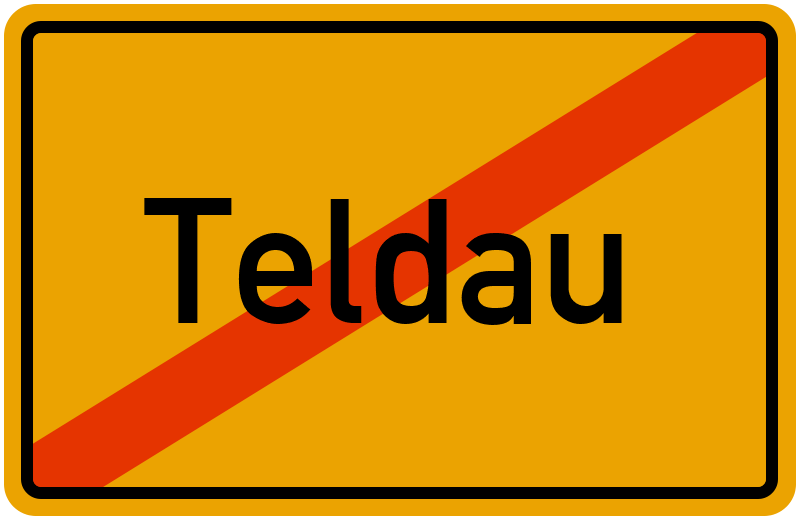 Ortsschild Teldau