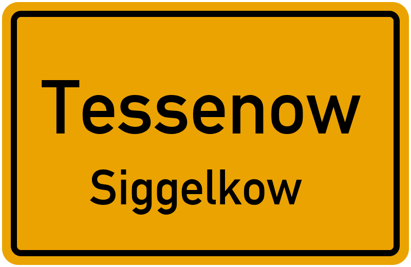 Ortsschild Tessenow