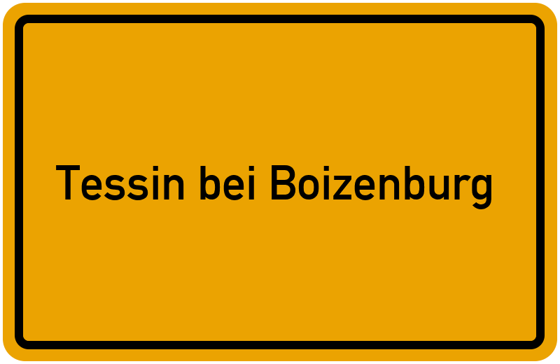 Ortsschild Tessin bei Boizenburg