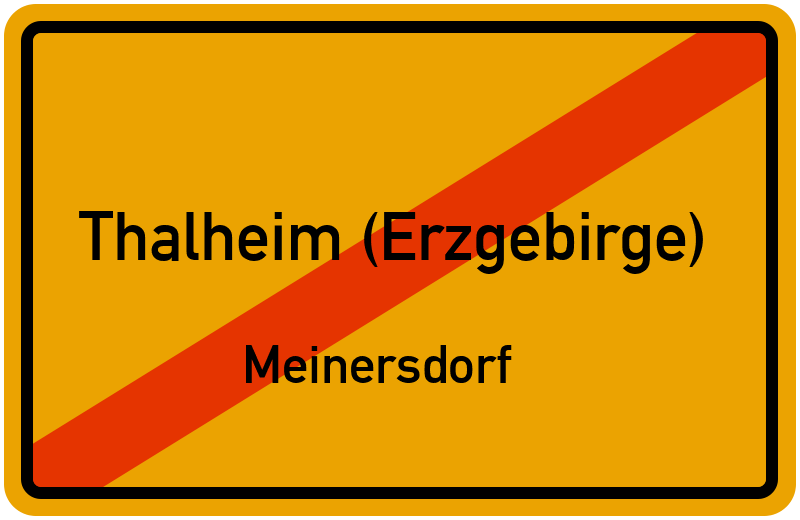 Ortsschild Thalheim (Erzgebirge)