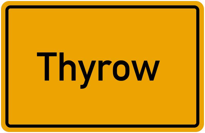 Ortsschild Thyrow