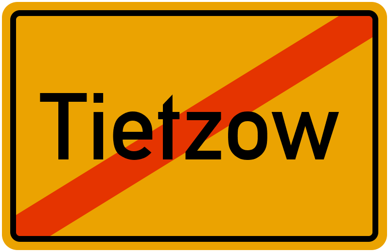 Ortsschild Tietzow
