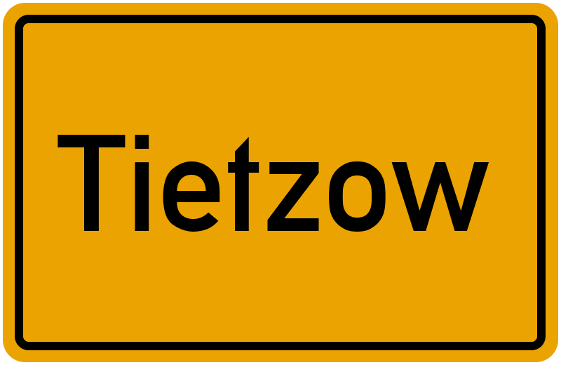 Ortsschild Tietzow