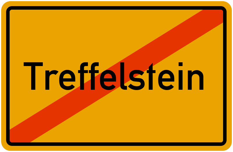 Ortsschild Treffelstein