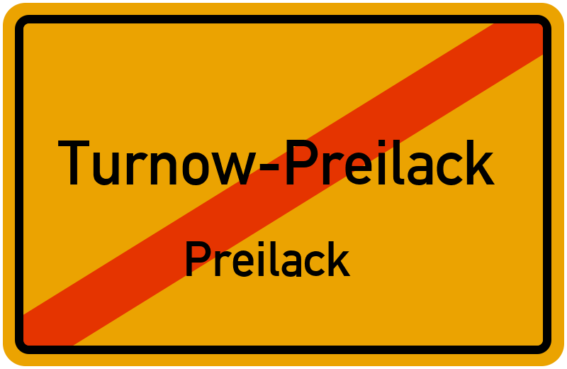 Ortsschild Turnow-Preilack