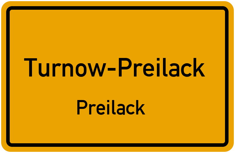 Ortsschild Turnow-Preilack