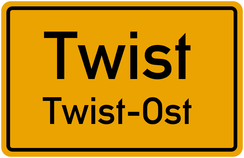Ortsschild Twist
