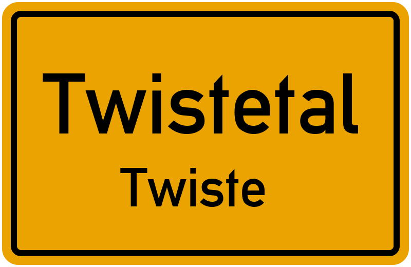 Ortsschild Twistetal