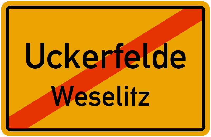Ortsschild Uckerfelde