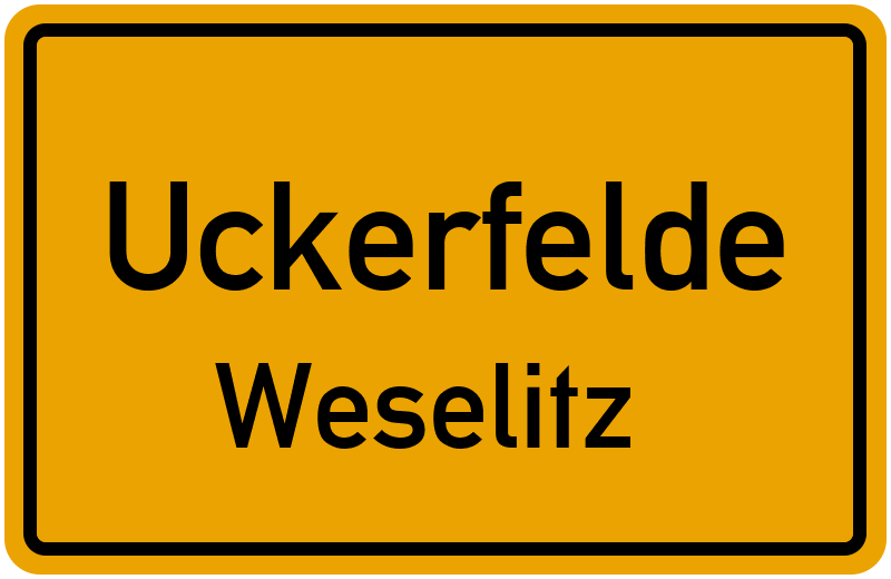 Ortsschild Uckerfelde