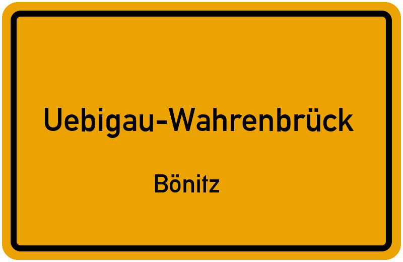 Ortsschild Uebigau-Wahrenbrück