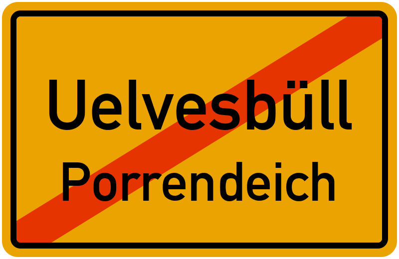 Ortsschild Uelvesbüll