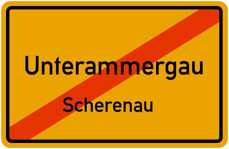 Ortsschild Unterammergau
