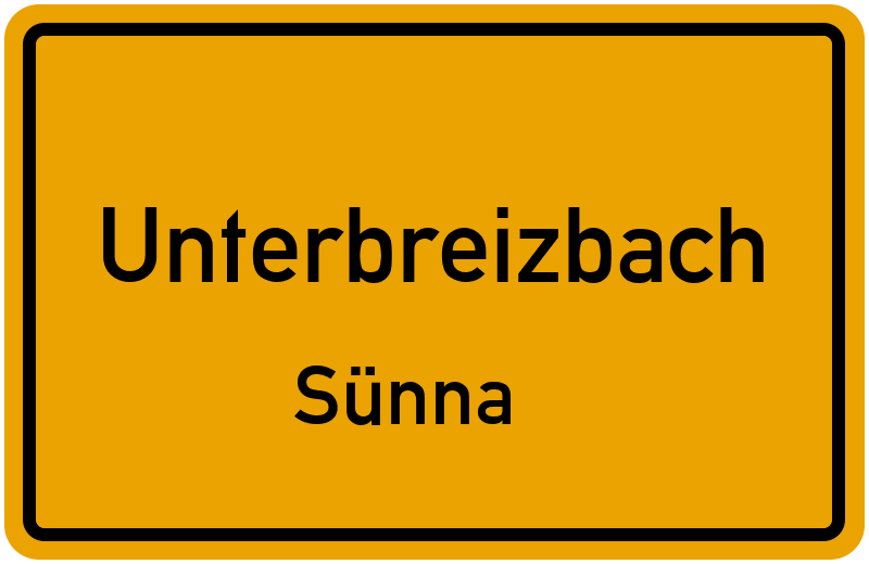 Ortsschild Unterbreizbach
