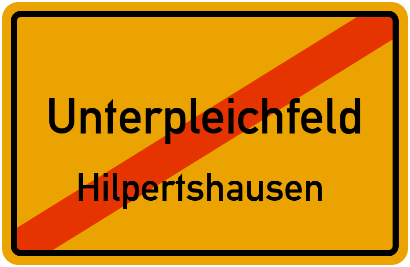 Ortsschild Unterpleichfeld